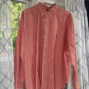 Ralph Lauren Red and White Checkered Dress Shirt